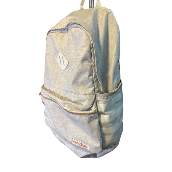 Adidas Unisex Classic 3S III Laptop Backpack Storage White Rose Gold Unisex - Picture 3 of 6